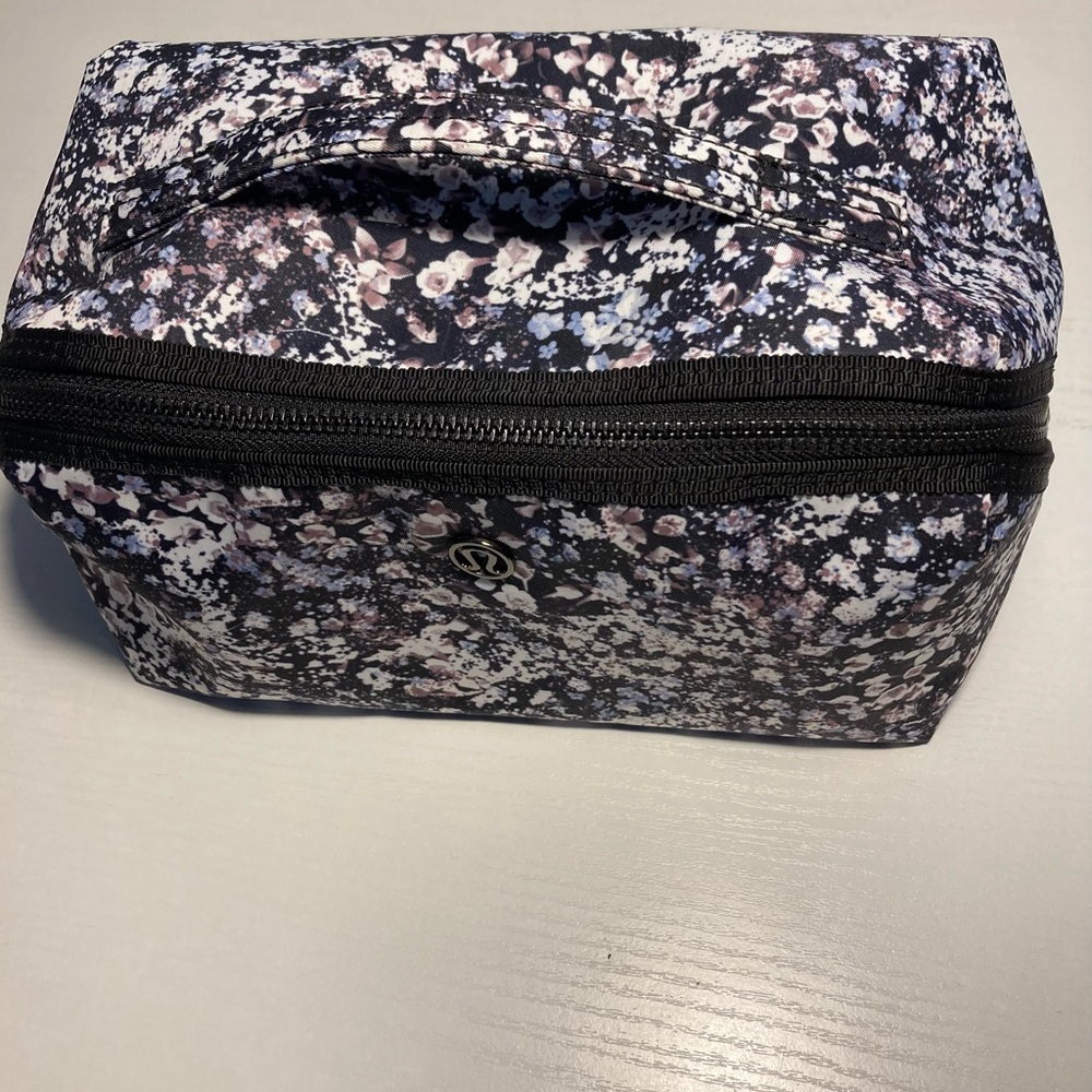 lululemon athletica Floral Black and White Cosmetic Bag